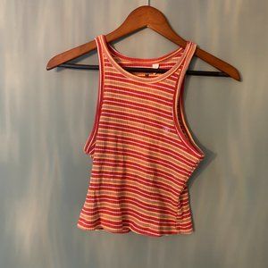 Striped High Neck Crop top